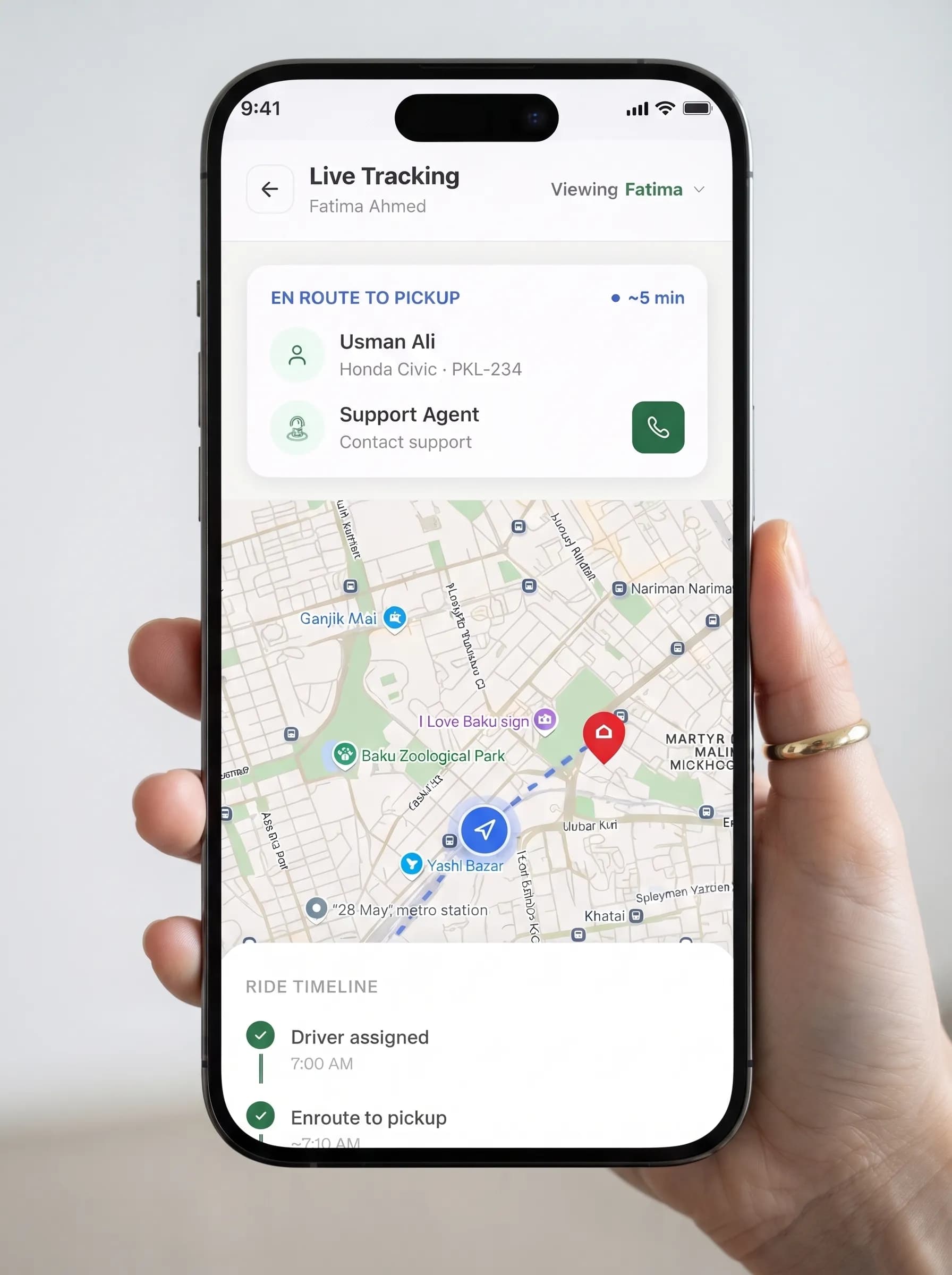 Live GPS tracking on GoSirat App