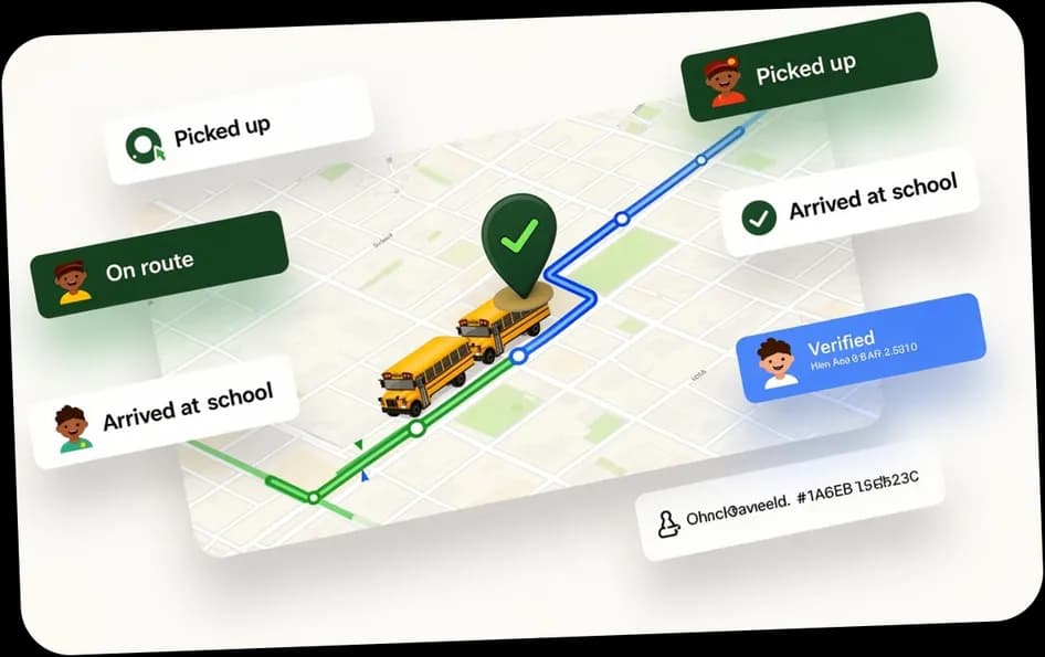 Live GPS tracking in the GoSirat Parent App for school transportation.